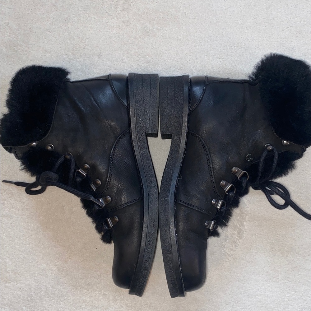 Pajar waterproof leather shearling lace up women’s boots Sz 7.5 - Picture 3 of 12